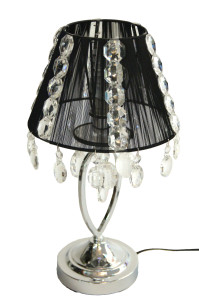 Настольная лампа классическая SVLIGHT с хрусталем 51280 хром+черный+белый